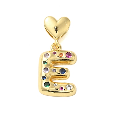 Rack Plating Brass Micro Pave Clear Cubic Zirconia Perdants KK-C067-12G-E-1