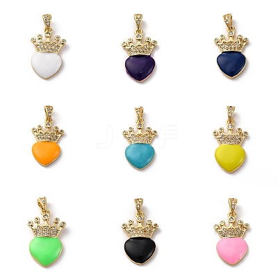 Brass Cubic Zirconia Pendants ZIRC-H122-01G-1