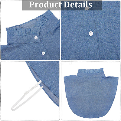 Detachable Cotton Shirt Collars AJEW-WH20816-025C-1