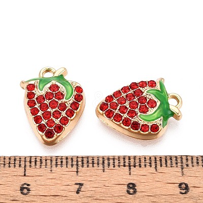 Alloy Rhinestone and Enamel Pendants PALLOY-T092-42G-02-1