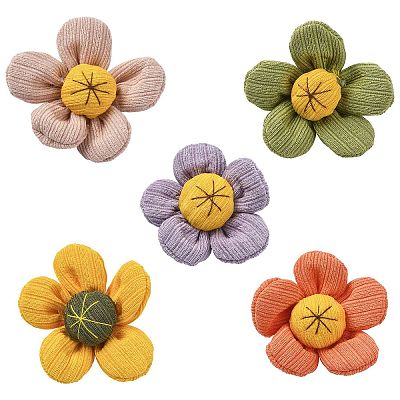 10Pcs 5 Colors Sunflower Cotton Pins JEWB-CJ0001-71-1