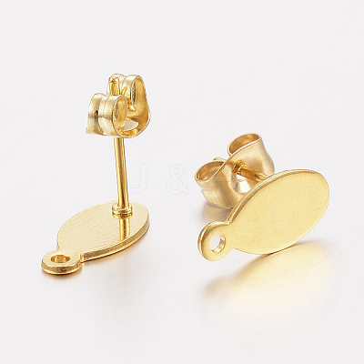 304 Stainless Steel Stud Earring Findings STAS-F162-47G-1
