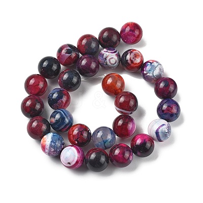 Natural Multi-Color Agate Beads Strands G-A261-B10-14mm-1
