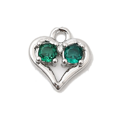 Brass Micro Pave Cubic Zirconia Pendants KK-L258-11P-02-1