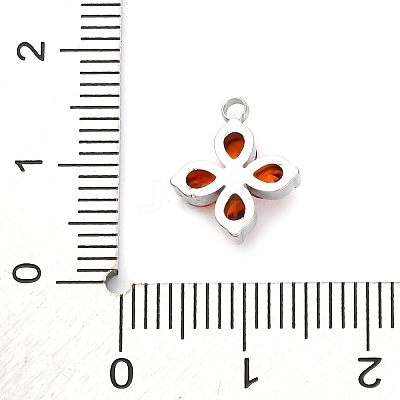 304 Stainless Steel Micro Pave Cubic Zirconia Pendants STAS-U042-06P-06-1