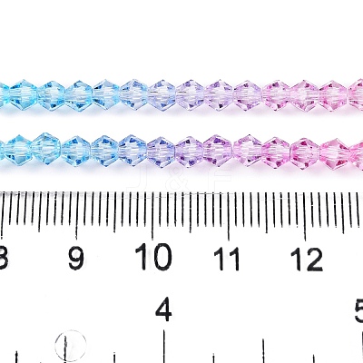 Gradient Color Baking Paint Glass Bead Strands DGLA-A039-T4mm-A07-1