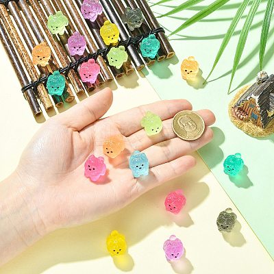 40Pcs 8 Colors Luminous Dog Miniature Ornaments DJEW-CJZ0001-004-1