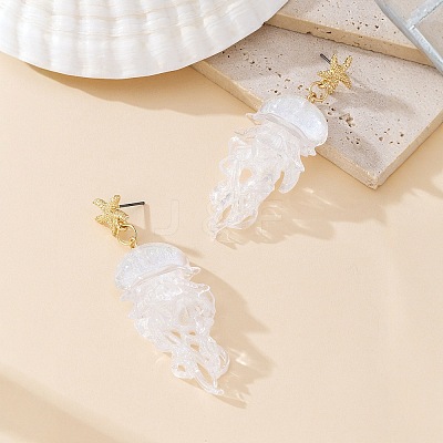 Alloy Acrylic Stud Dangle Earrings for Women WGE5F56-02-1