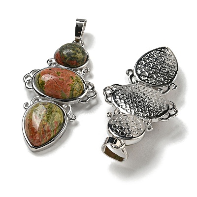 Natural Unakite Pendants G-Q158-04G-1