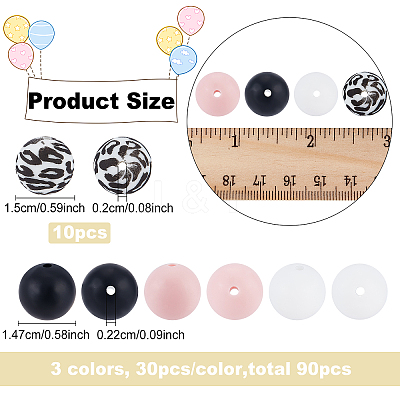 100Pcs Silicone Beads SIL-BC0001-01-1