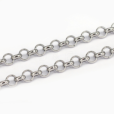 Tarnish Resistant 304 Stainless Steel Rolo Chains CHS-L001-28-4mm-1