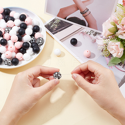 100Pcs Silicone Beads SIL-BC0001-01-1
