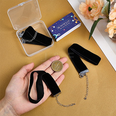 4Pcs Velvet Ribbon Choker Necklaces NJEW-SC0001-70A-1