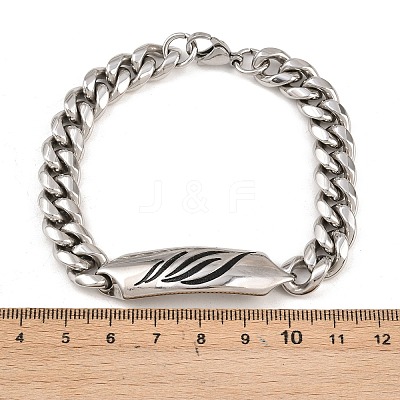 304 Stainless Steel Cuban Link Chain Bracelets for Men Women BJEW-G766-05P-03-1