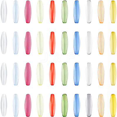 160Pcs 10 Colors Transparent Acrylic Beads TACR-SC0002-75-1