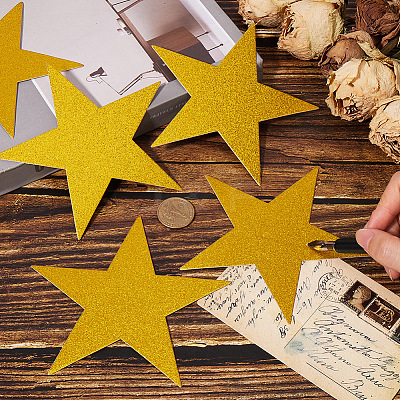 60Pcs Paper Glitter Star Wall Decoration AJEW-SP0001-17A-1