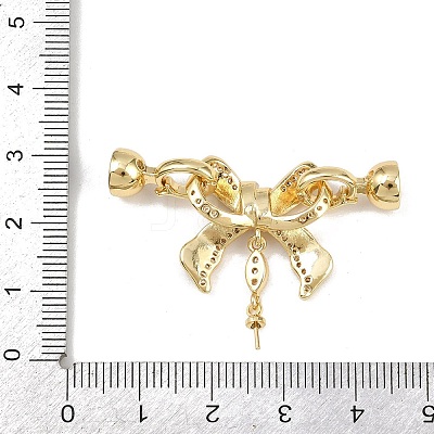 Brass Micro Pave Clear Cubic Zirconia Fold Over Clasps KK-U059-57G-1