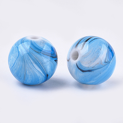 Opaque Spray Painted Acrylic Beads MACR-S361-22E-1