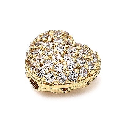 Brass Micro Pave Cubic Zirconia Beads KK-L229-076A-G-1