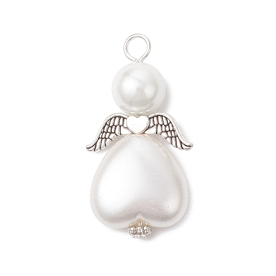 50Pcs ABS Plastic Imitation Pearl & Glass Pearl Pendants PALLOY-JF04039-02-1