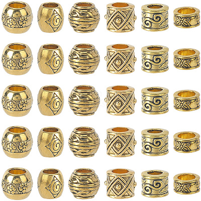 60Pcs 6 Styles Tibetan Style Alloy European Beads FIND-SC0019-84-1
