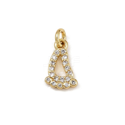 Brass Micro Pave Cubic Zirconia Charms KK-H077-02G-02-1