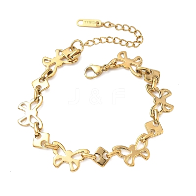 304 Stainless Steel Link Chain Bracelets for Women BJEW-G788-01G-1
