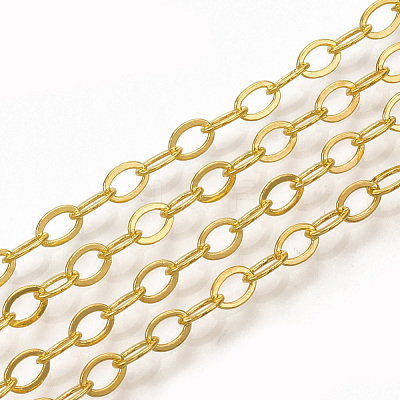 Brass Cable Chain Necklace Making MAK-T006-05G-1