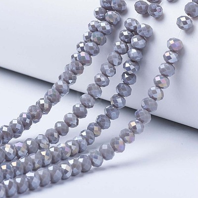 Electroplate Glass Beads Strands EGLA-A034-P4mm-B17-1