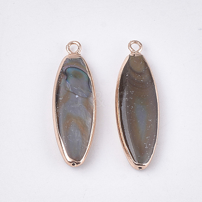 Electroplate Freshwater Shell Pendants SHEL-S274-88-1