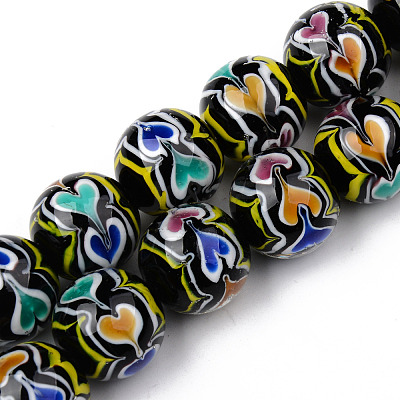 Handmade Lampwork Beads Strands LAMP-N021-006-1