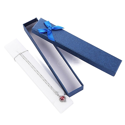 Rectangle Paper Necklace Boxes with Bowknot PW-WG89752-04-1