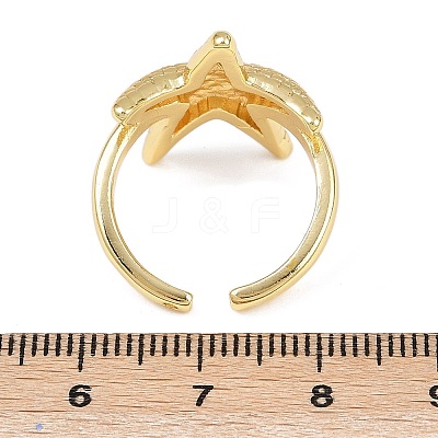 Ocean Theme Brass Cuff Rings RJEW-C135-01G-01-1