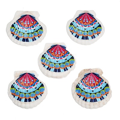 Printed Natural Shell Big Pendants SH-CBA93AD-19A-1