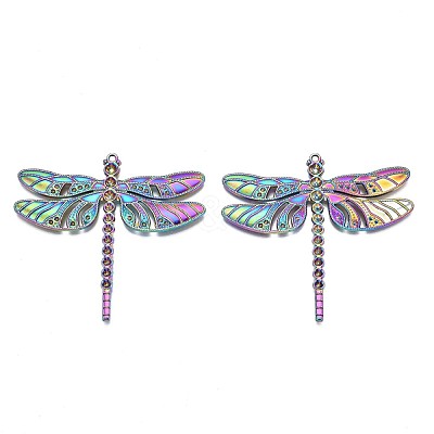 Rainbow Color Alloy Big Pendant Rhinestone Settings PALLOY-N163-170-NR-1