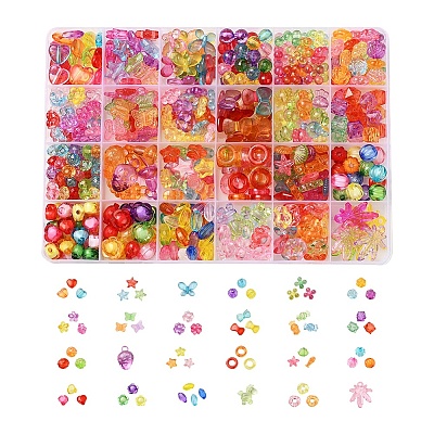 476Pcs 24 Style Transparent Acrylic Beads TACR-YW0001-28-1