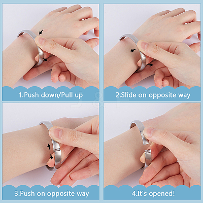 2Pcs 304 Stainless Steel Plain Bangles BJEW-UN0001-50-1