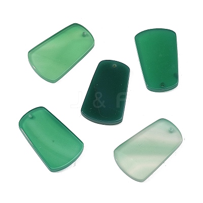 Natural Green Onyx Agate Pendants G-G350-04-1
