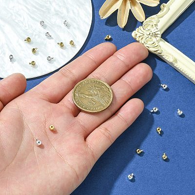 20Pcs 2 Colors Brass Crimp Beads KK-CJ0001-92-1