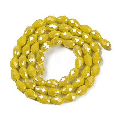 Opaque Solid Color Electroplate Glass Beads Strands EGLA-N013-P6mm-B06-1