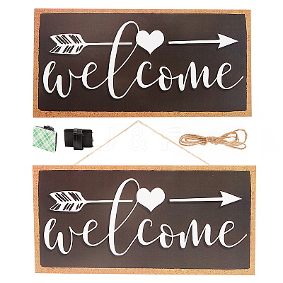 1Pc Natural Wood Hanging Wall Decorations for Front Door Home Decoration AJEW-CN0001-02E-1
