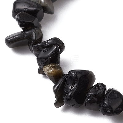 Natural Eagle Eye Stone Chips Beaded Stretch Bracelets for Women BJEW-TA00557-05-1