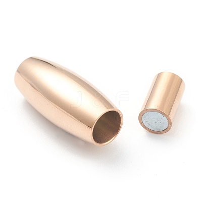 Ion Plating(IP) 304 Stainless Steel Magnetic Clasps with Glue-in Ends STAS-O148-08A-RG-1