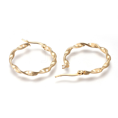 201 Stainless Steel Hoop Earrings EJEW-A054-05A-G-1