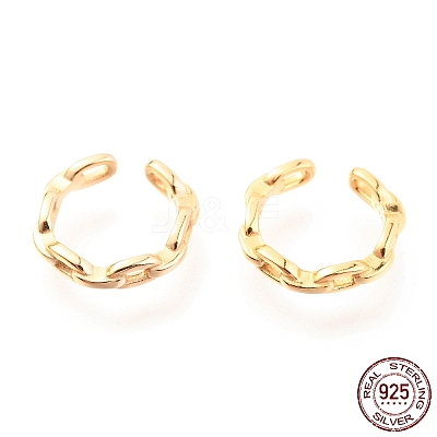 925 Sterling Silver Cuff Earrings EJEW-H124-05G-1