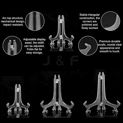 6Pcs 3 Styles Plastic Display Stands ODIS-NB0001-11-1