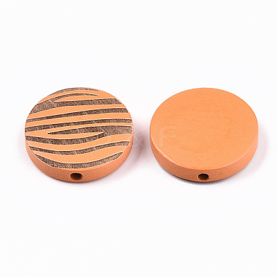 Painted Natural Wood Beads WOOD-T021-50B-06-1