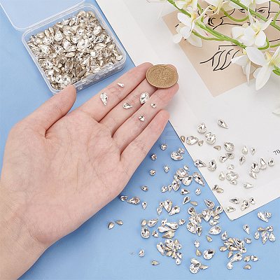 600Pcs 6 Style Glass Rhinestone Cabochons GGLA-HY0001-03-1
