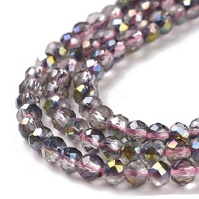 Transparent Electroplate Glass Beads Strands LS-GLAA-H021-01B-HP02-1