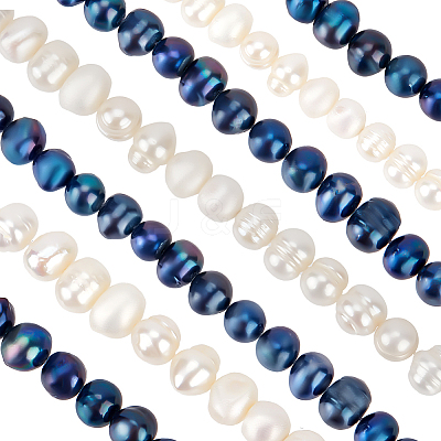 2 Strands 2 Colors Natural Cultured Freshwater Pearl Beads Strands PEAR-BBC0001-23-1